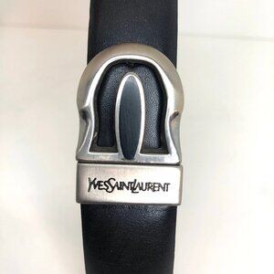 Yves Saint Laurent (YSL) Vintage Belt Buckle with New Leather Belt Size 34